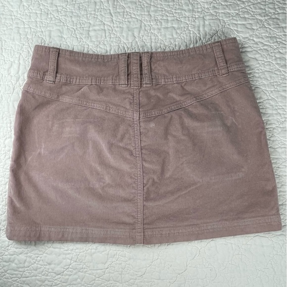 🔥Free People Corduroy Mini Skirt Pink Full Button Front Size 27 - Picture 3 of 11